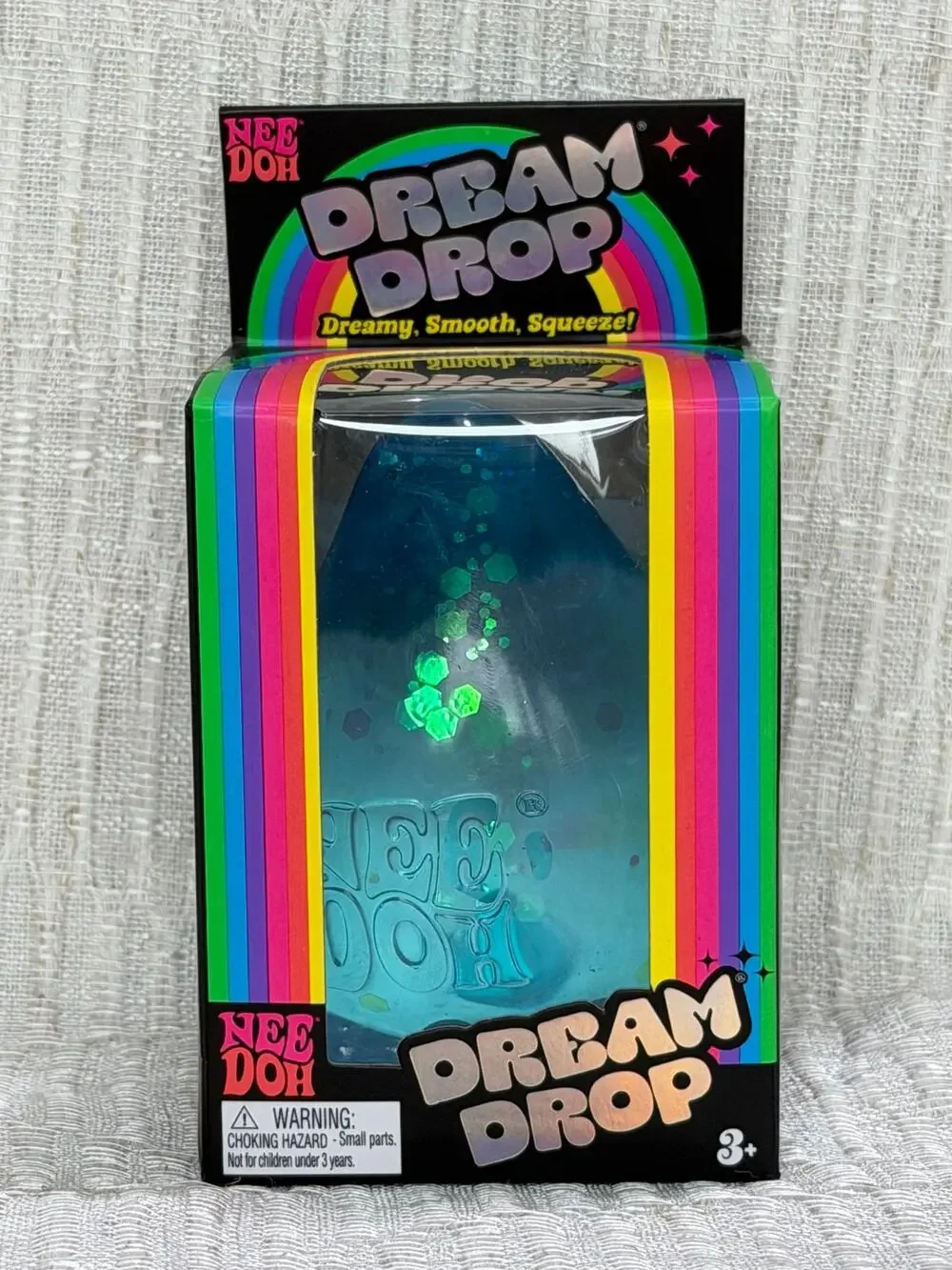 NeeDoh Blue DREAM DROP Glitter Teardrop NEE DOH Squishy 100% Authentic New
